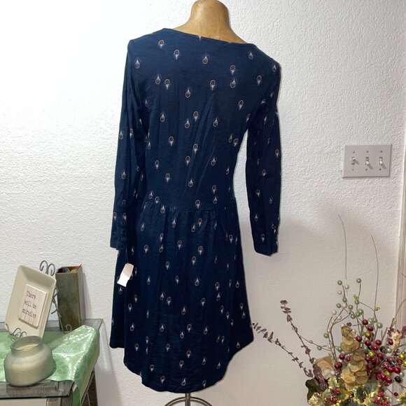 NWT $85 Navy Blue Amelie Ditsy L/S Dress FAT FACE S 6 - Picture 4 of 5